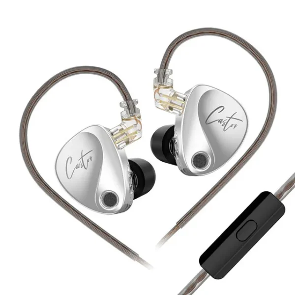 IEMS KZ Castor HiFi Earphone 2DD Dynamic High-end With Microphone