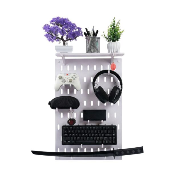 Pegboard (White) 60*40cm + 12 crochets + 1 etagers